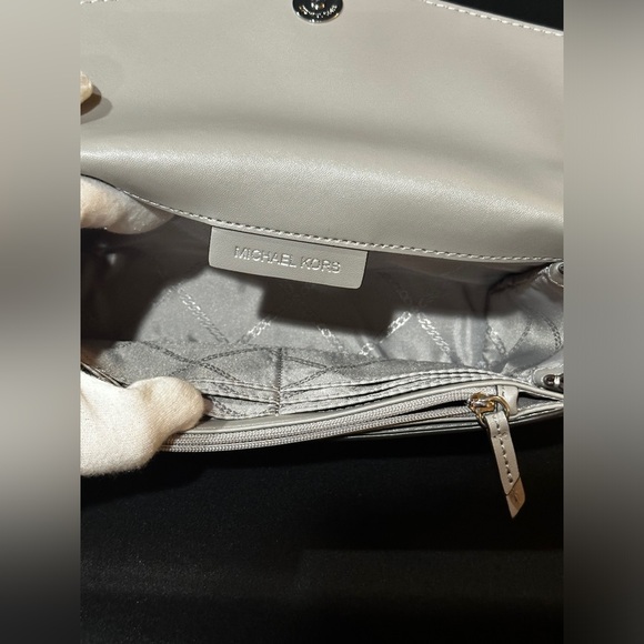 Michael Kors Penelope Medium Metallic Faux Leather Clutch - Picture 7 of 11